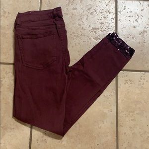 Burgundy Sparkle jeans